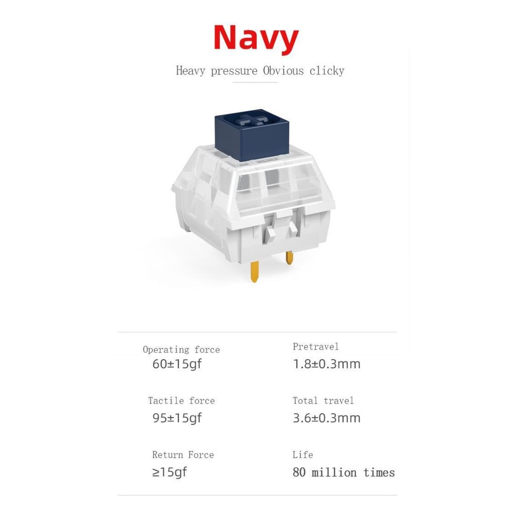 Kailah Box Navy Pre-Lubed mechanical keyboard switch (Clicky) | Shopee ...