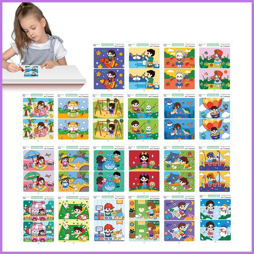 Matching Card Game Interactive Fault Finding Cards Finding Different ...