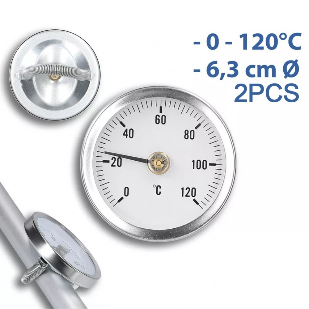 Clamp-on Tube Thermometer Easy Installation Spring Clamp For Standard ...