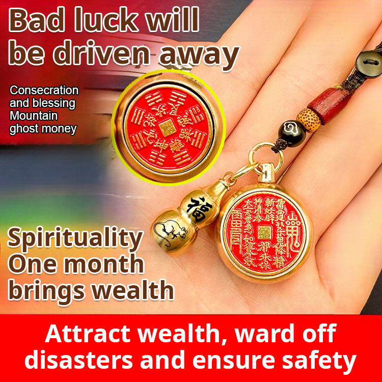 Mountain Ghost Spending Money Keychain Gourd Life Buddha Brass Car ...