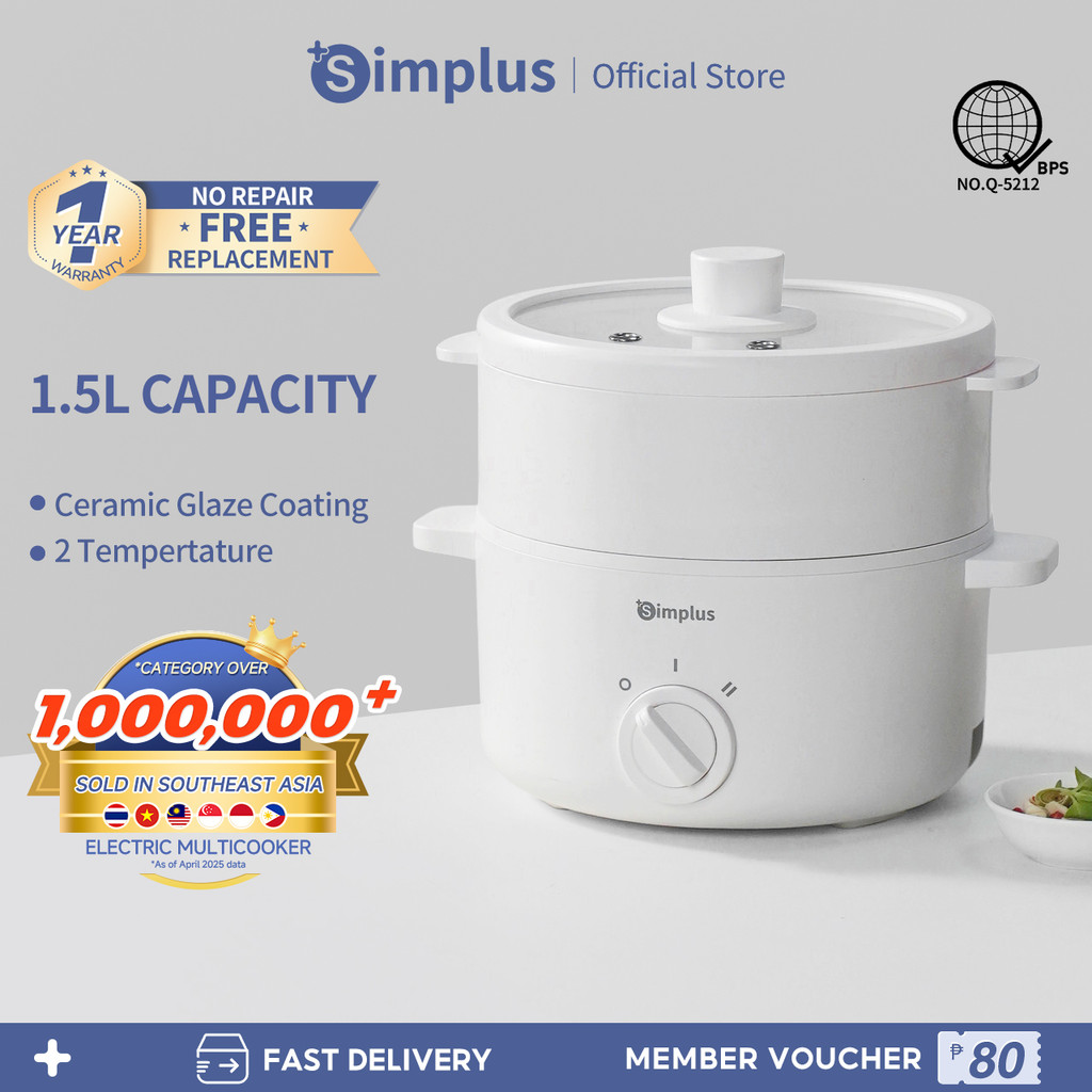 Simplus Rice Cooker Electric Cooker Stainless Steel Steamer Multi ...