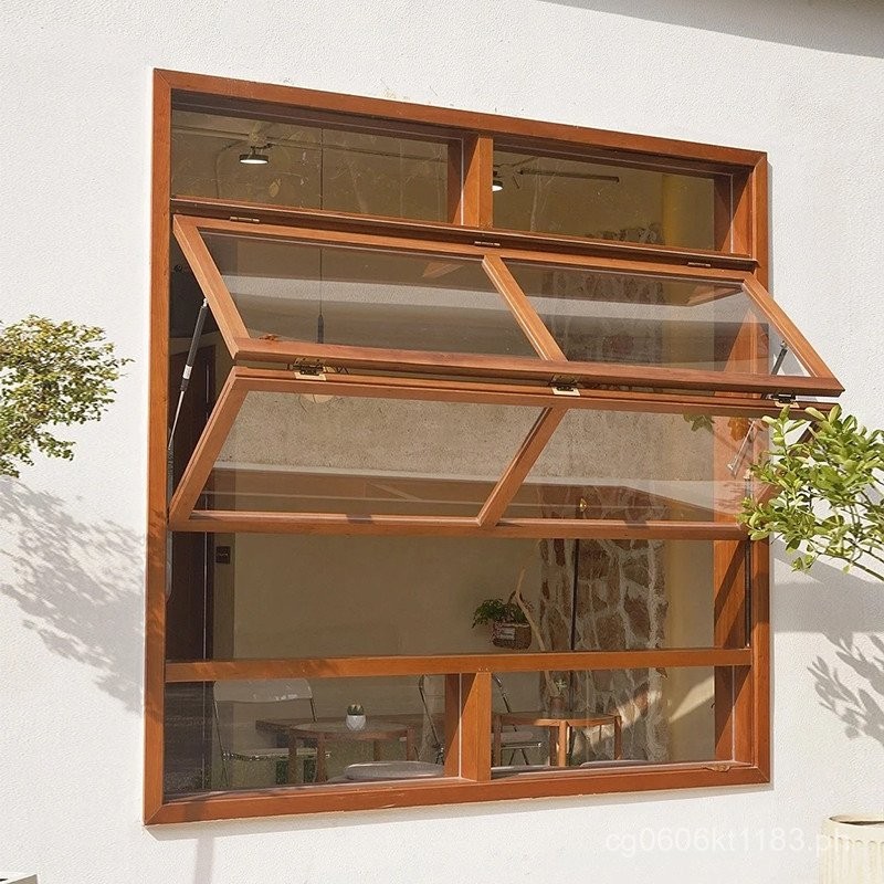 Solid Wood Folding Window for Kitchen, Wooden Sliding Door Window for ...