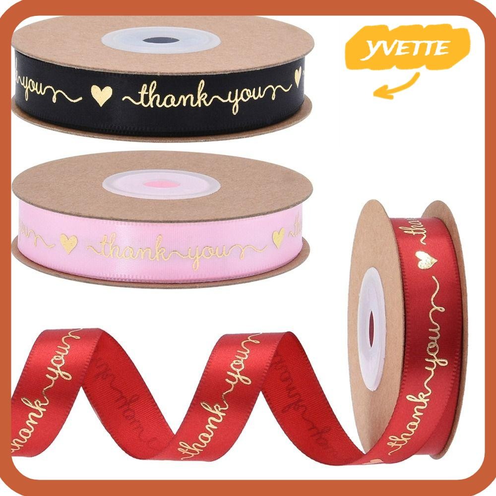 YVE 10 Yard Thank You Letter Ribbon, Bouquet Decoration Gift Box ...