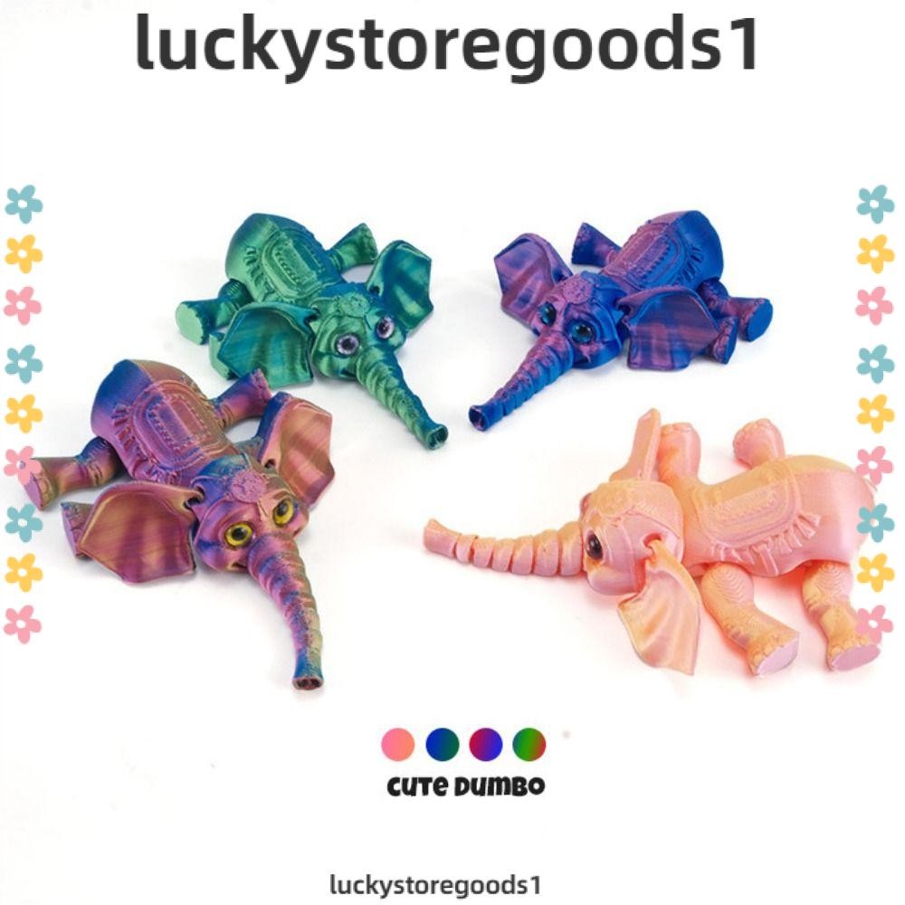 LUCKYSTOREGOODS Printed Elephant Model, Multi-jointed PLA Elephant ...