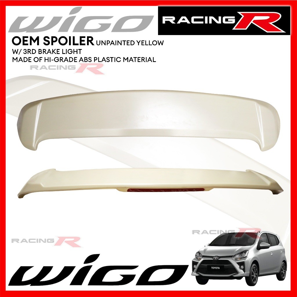 Toyota Wigo 2014 to 2023 OEM Spoiler with Brake Light UNPAINTED ( Car ...