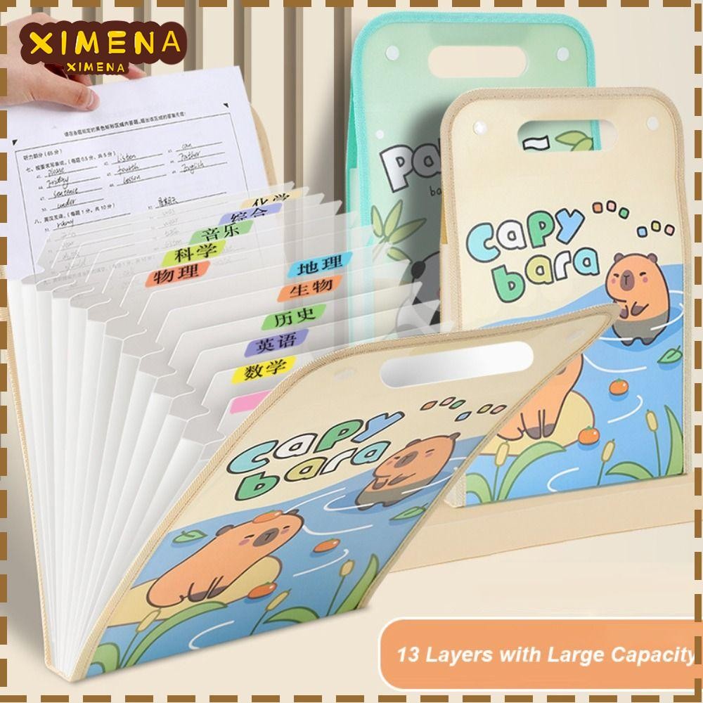 XIMENA A4 File Folder, Creative Capybara Test Paper Storage Folder ...