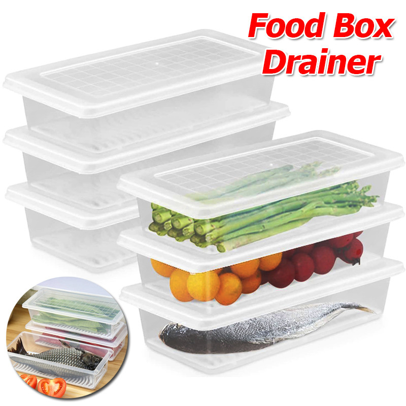 Rectangular Refrigerator Food Storage Box / Meat Fish Drain Tray ...