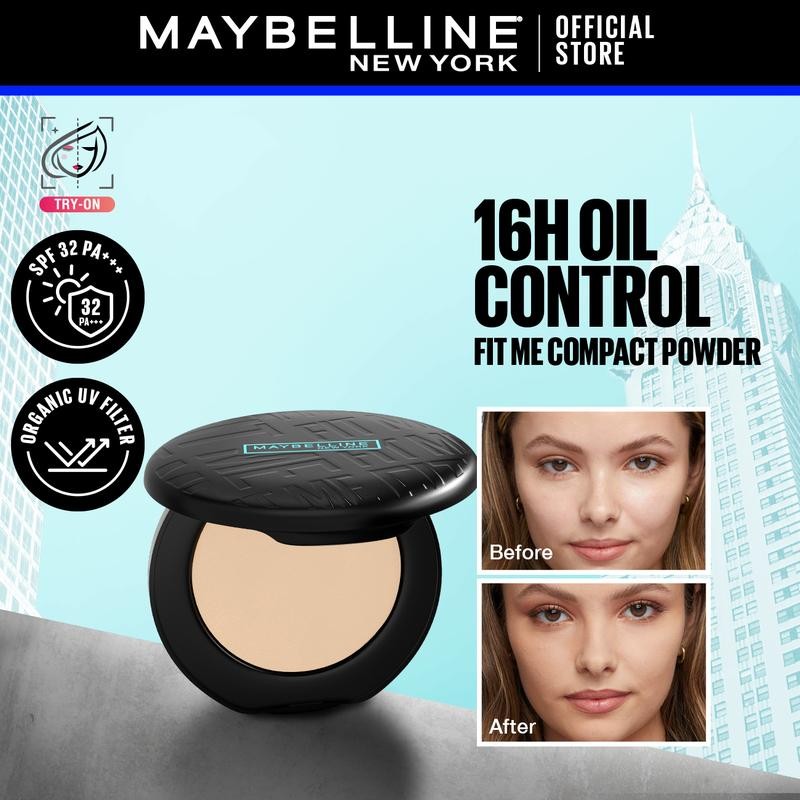Maybelline Fit Me Compact Powder - 16HR Oil Control, SPF 32 PA ...