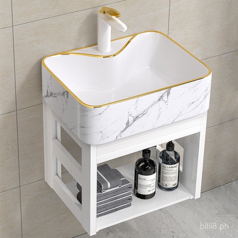 Minimalist Light Luxury Small Apartment Wall-Mounted Ceramic Wash Basin ...