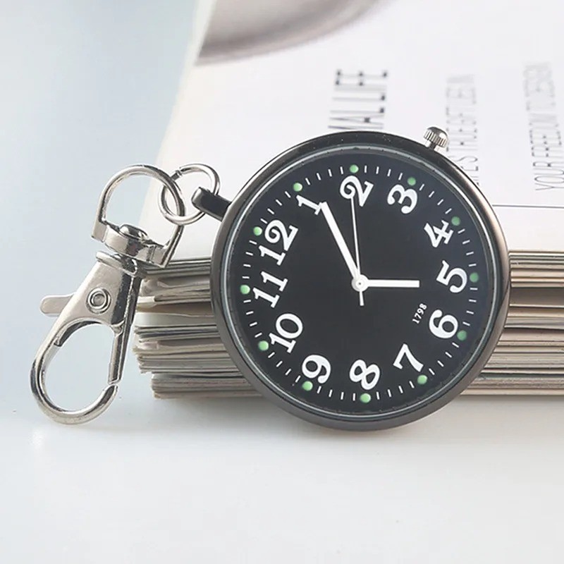 Pocket Watch Keychain Remote Control Clock with Battery Student Vintage ...