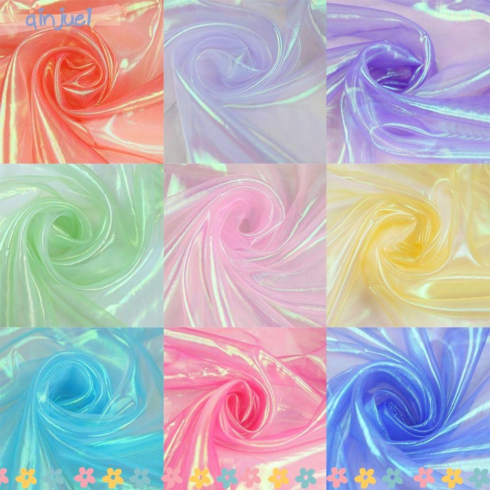 QINJUE Laser Tulle, Shiny Transparent Organza Fabrics, Decoration Tulle ...