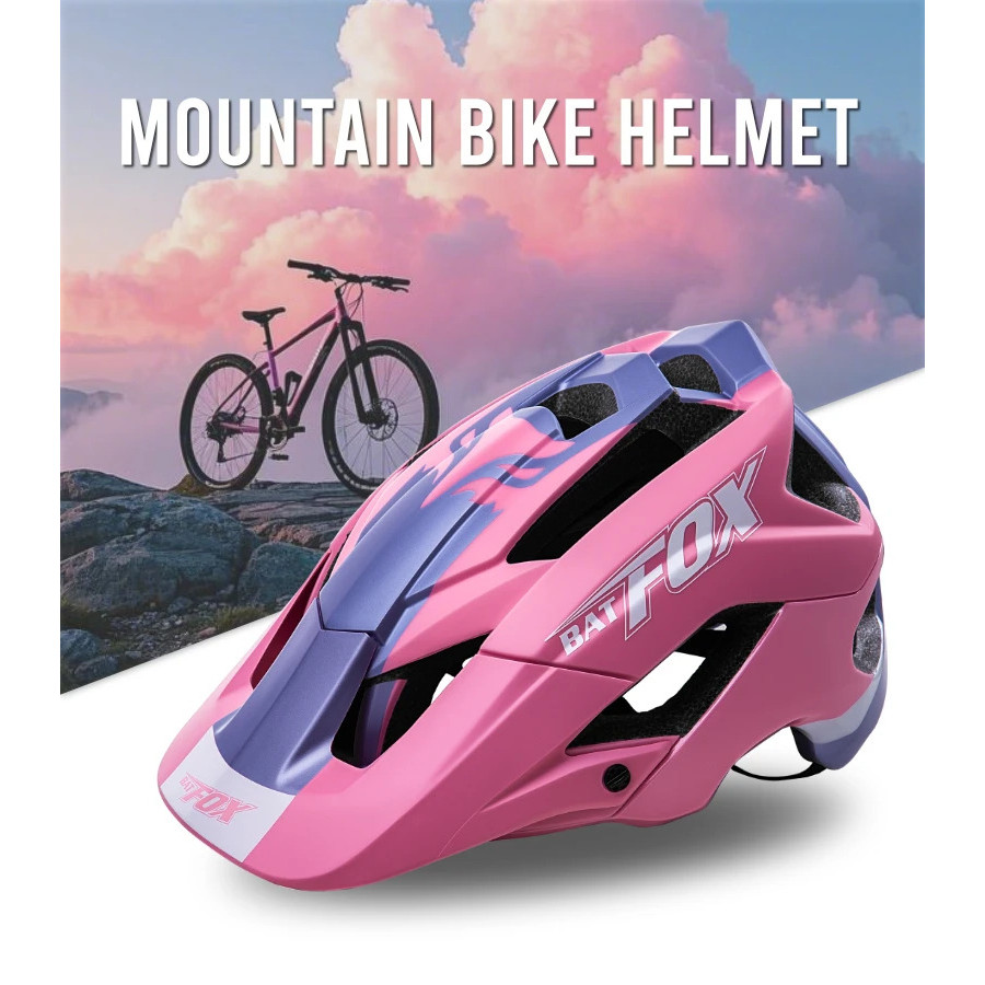 bat fox mtb helmet Size M Bicycle Helmet Men Women Molded Mountain Bike ...