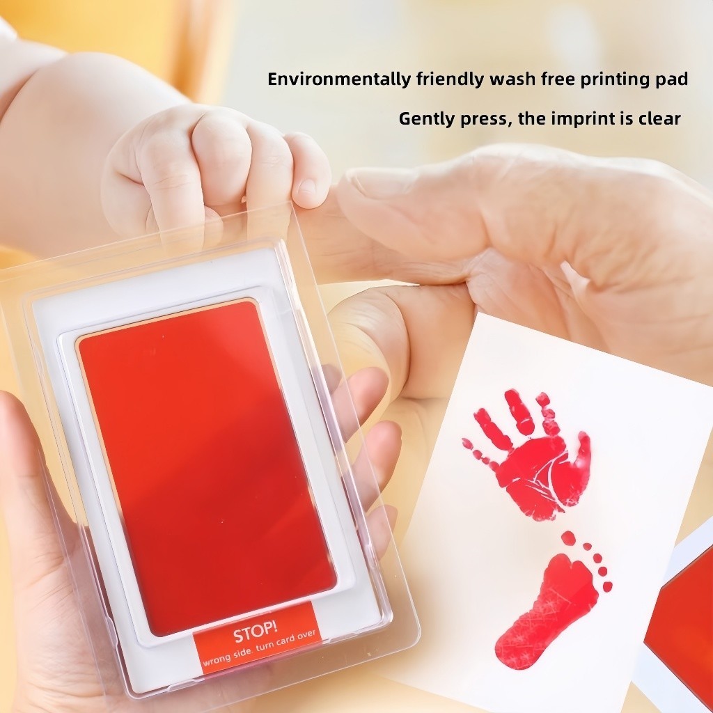 thumbnail image 2 of Baby Hand And Footprint Kit, Baby Footprint Kit & Handprint Kit With 1 Clean-Touch Ink Pad And 2 Imprint Cards For Pet Dog Paw Print Kit For New 2 of 9