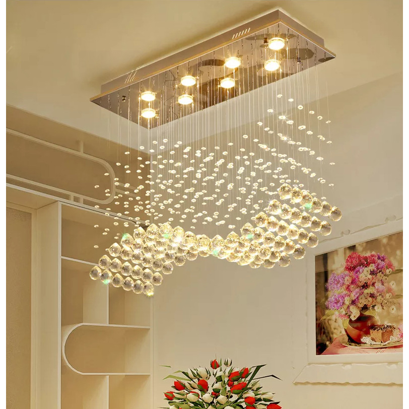 Crystal Lamp Dining Room Chandelier Individuality Brief Rectangle ...