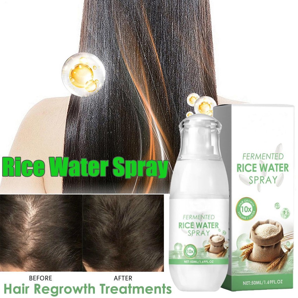 Herbal Rice Water Hair Care Spray 50ml Repair Dry Frizzy Hair Regrowth ...