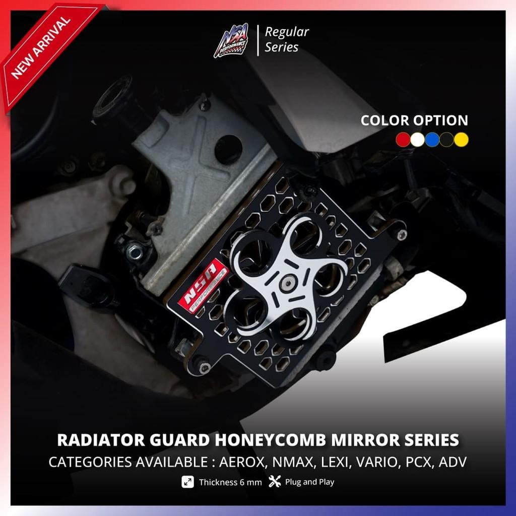NSA RADIATOR COVER HONEYCOMB SPINNER SILVER SERIES [VARIO/PCX /ADV ...