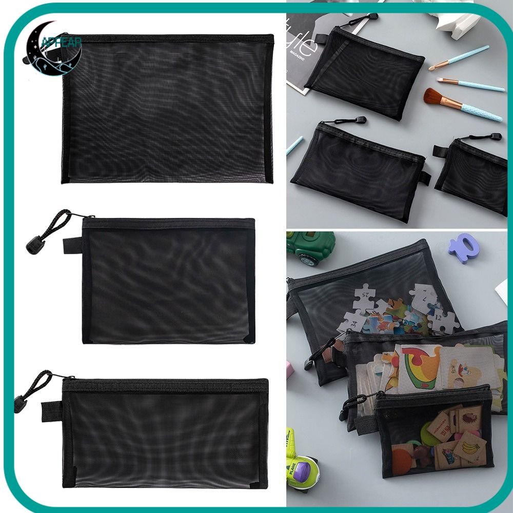 APPEAR Mesh File Bag, Nylon A4 A5 A6 Pen Bag, Transparent Zipper Pouch ...