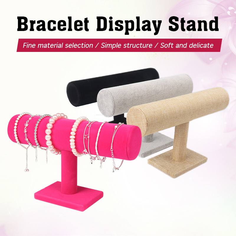 Bracelet Jewelry Display Stand Jewelry Storage Velvet T Bar Rack Watch ...
