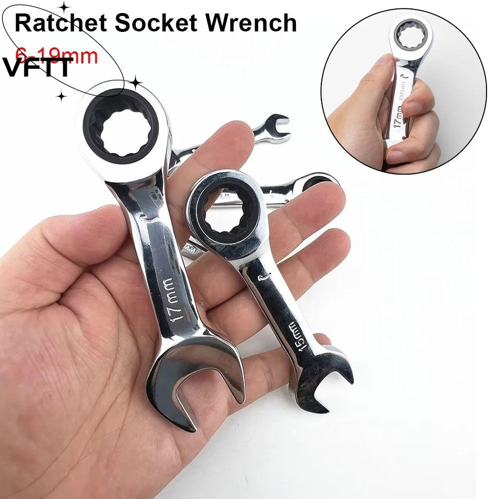 VFTT 1Pcs Ratchet Socket Spanner, Short Handle Reversible Combination ...