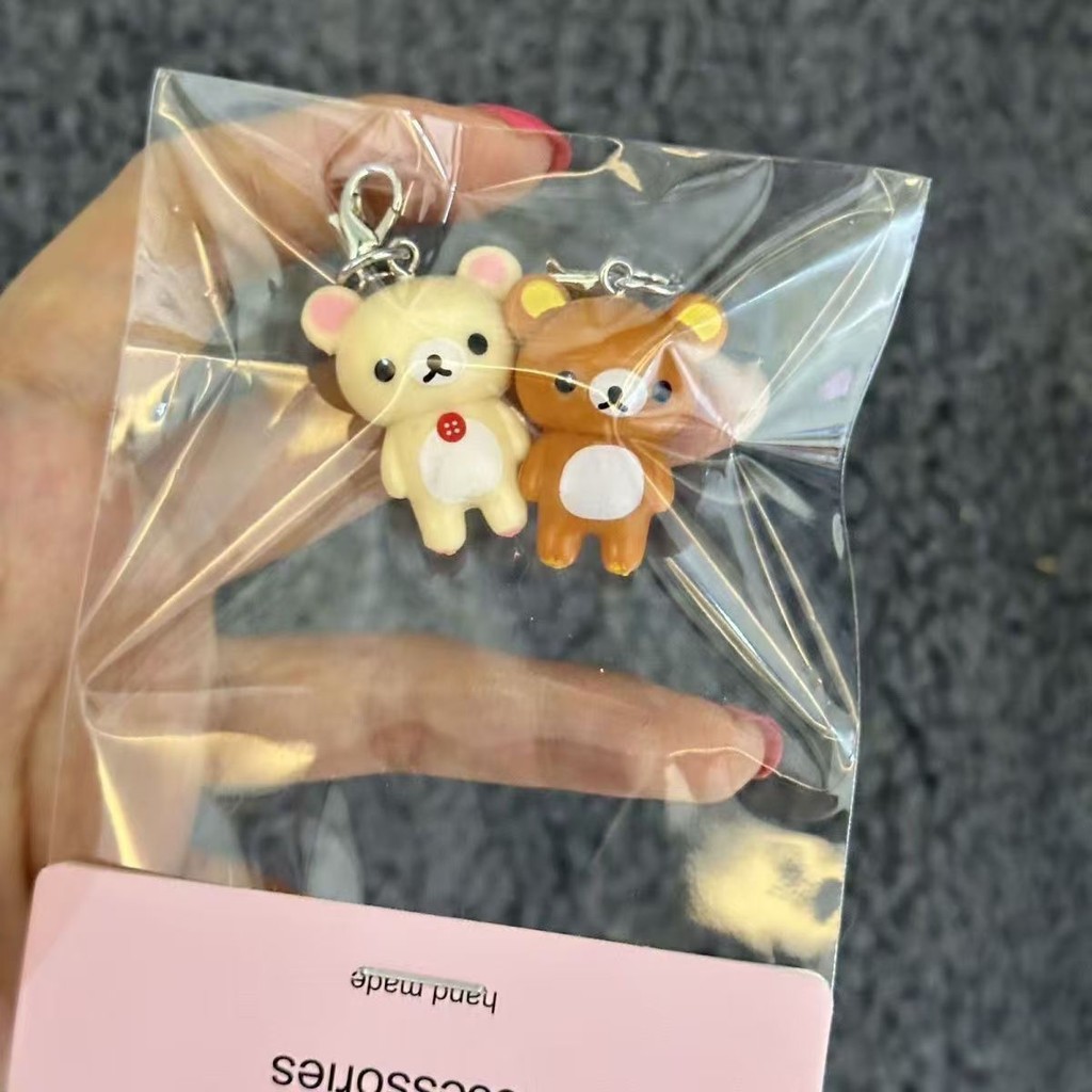 轻松可爱铃铛挂件卡通学生手机吊坠书包小熊钥匙扣情侣挂饰Easy and cute bell pendant cartoon student ...