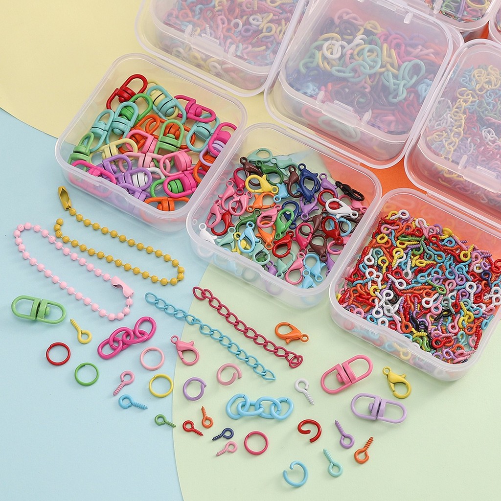 Colorful Jump Rings/Lobster Clasps/Ball Chain/Screw Eye Pin/Connector ...