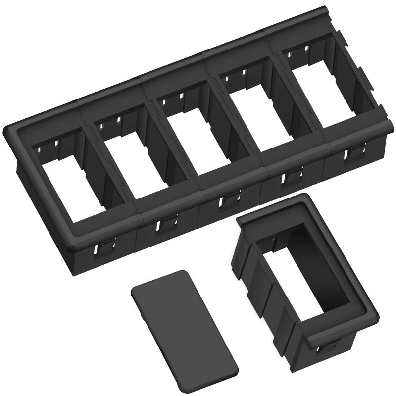 Car Boat Rocker Switch Clip Panel – Holder Housing For ARB Carling Style Switches, Waterproof, Easy Assembly, 2.7" X 5.2" Plastic