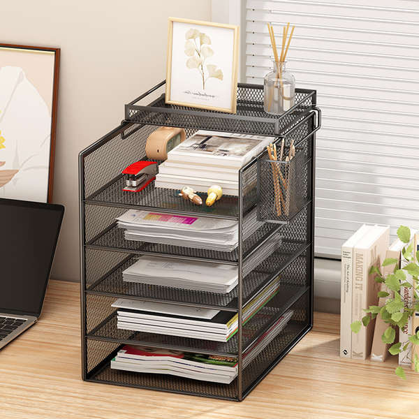 Metal File Rack Office Data File Filing Rack A3A4 Desktop Folder Office ...