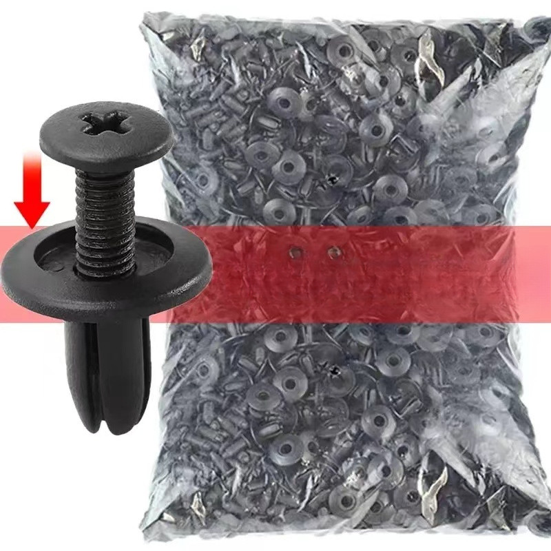 8mm plastic rivets for car bumpers, screw fasteners, fenders, black ...