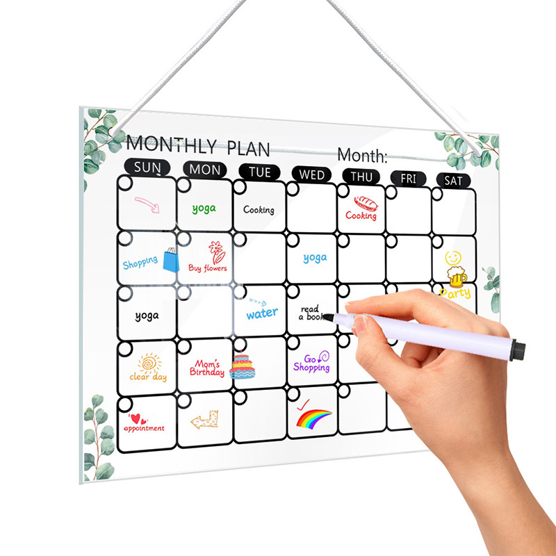 Acrylic Transparent Note Message Board Monthly Weekly Planner Calendar ...