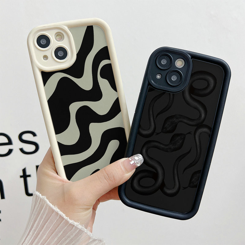 [Upgraded Version] Casing Soft Phone Case Motif Snake Black White ...