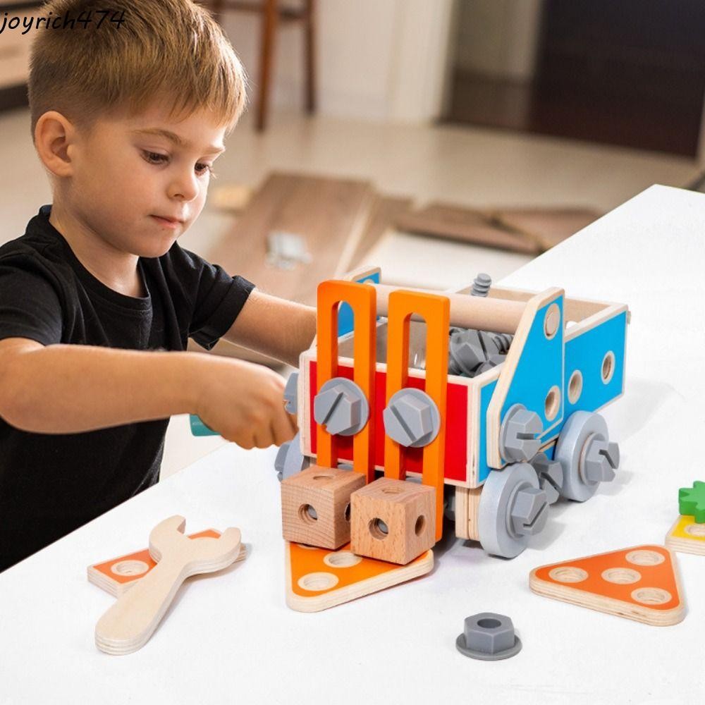 JOYRICH Puzzle Nut Assembly Toy, Wood Toolbox Detachable Screwdriver ...