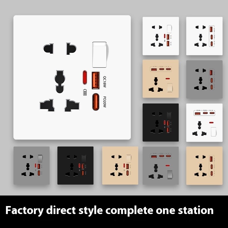 20W Fast Charge Multi-Function Five-Hole TYPE-C International Universal ...