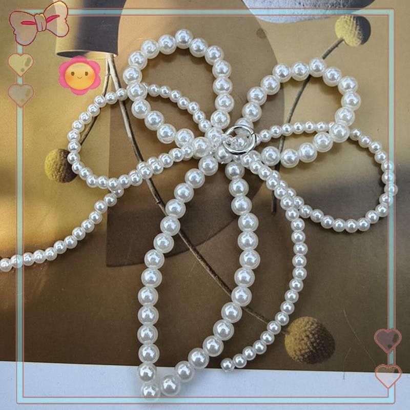 Sw Elegant Pearl Bowknot Charm For Jewelry Making Diys Keychain