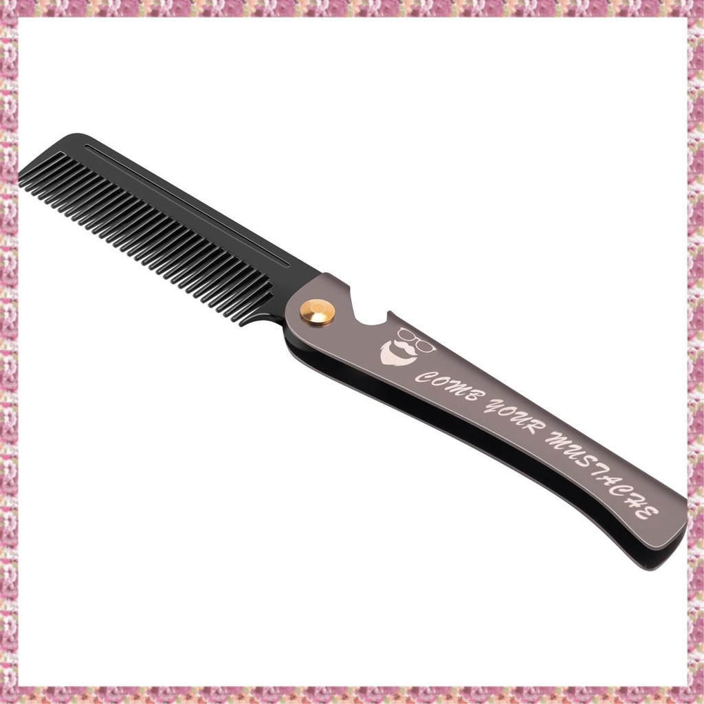 (Q W V D) 1 Pcs Black Men Folding Pocket Comb PP Teeth Detangling Hair ...