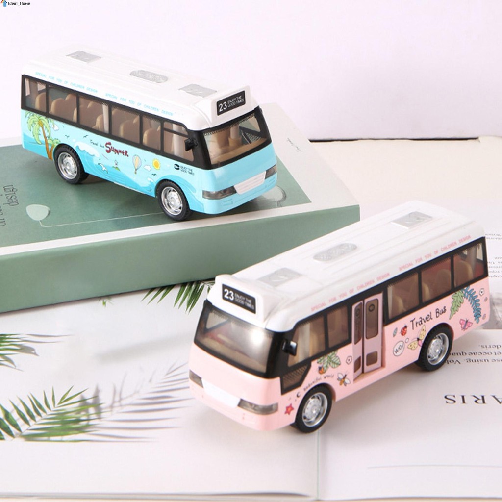 Classic Bus Model Toy Car Mini School Bus Toy Simulated Pull Back Cars ...