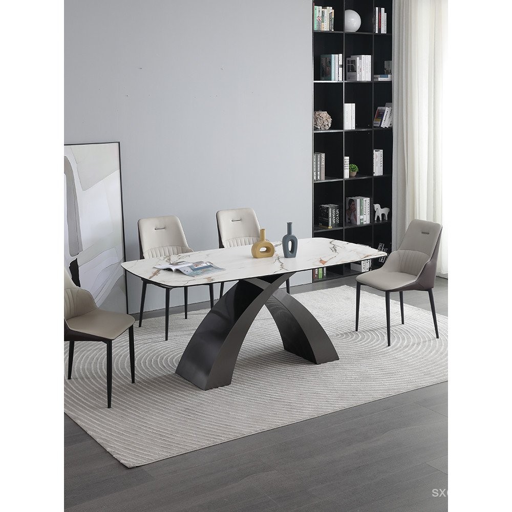 Italian Style Light Luxury Dining Table New Pandora Rock Slab Dining ...