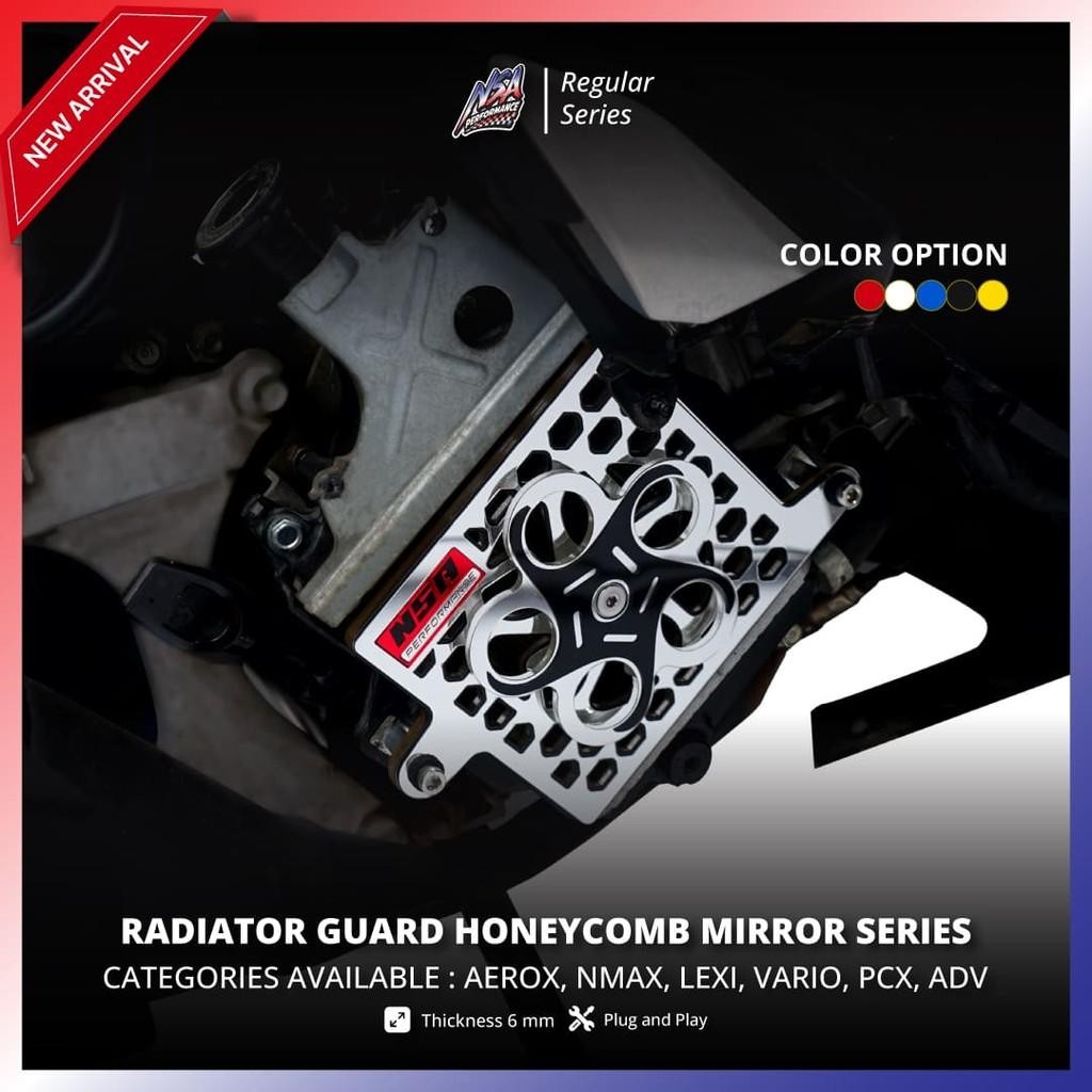 NSA RADIATOR COVER HONEYCOMB SPINNER SILVER SERIES [VARIO/PCX /ADV ...