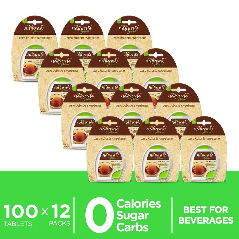 NATURALS STEVIA 12 packs x 100 tablets, Zero Calorie Sweetener, Stevia