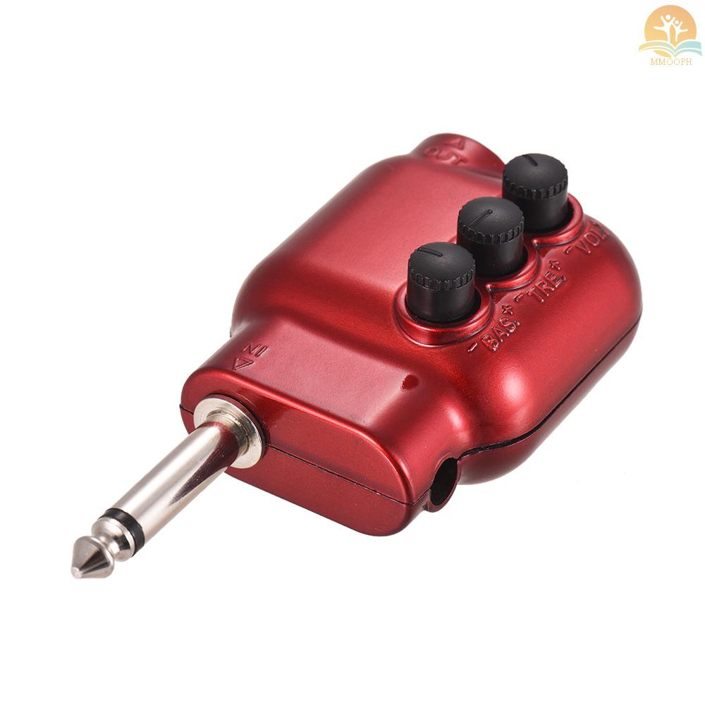 Mini Preamplifier Preamp 6.35mm Plug with Bass Treble EQ Volume Control ...
