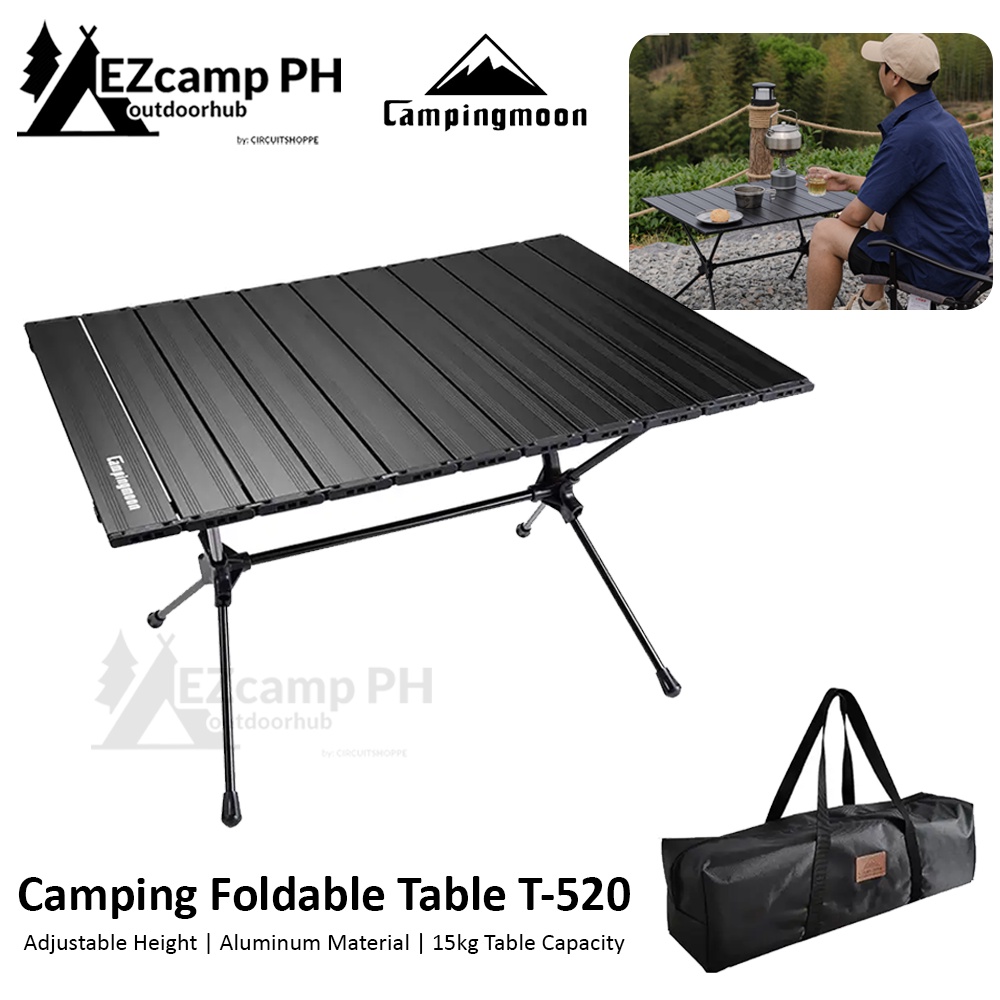 CAMPINGMOON T520 Aluminum Foldable Camping Table Low High Folding