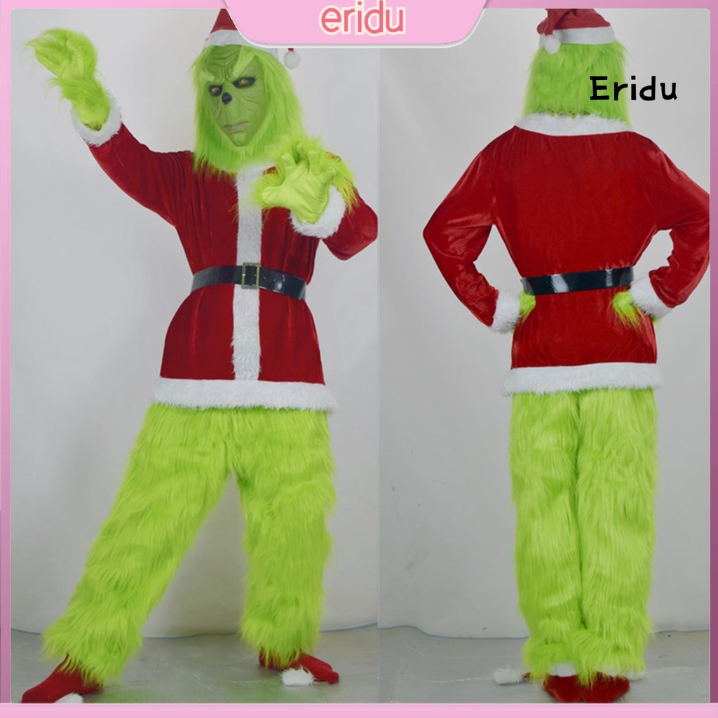 ERIDU 1Set Grinch Costume Realistic Breathable Hilarious Halloween