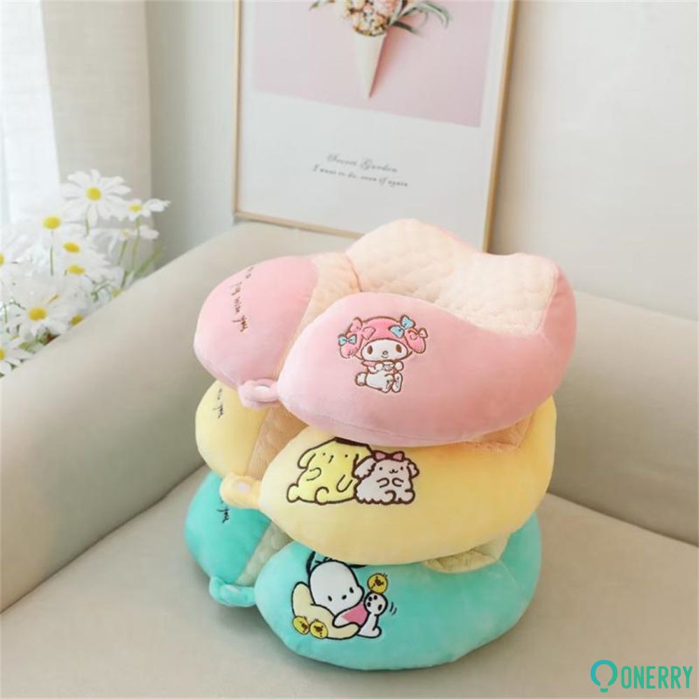 Sanrio Cute Cartoon Silk Cool Ice Beans Summer Neck Pillow Travel U ...