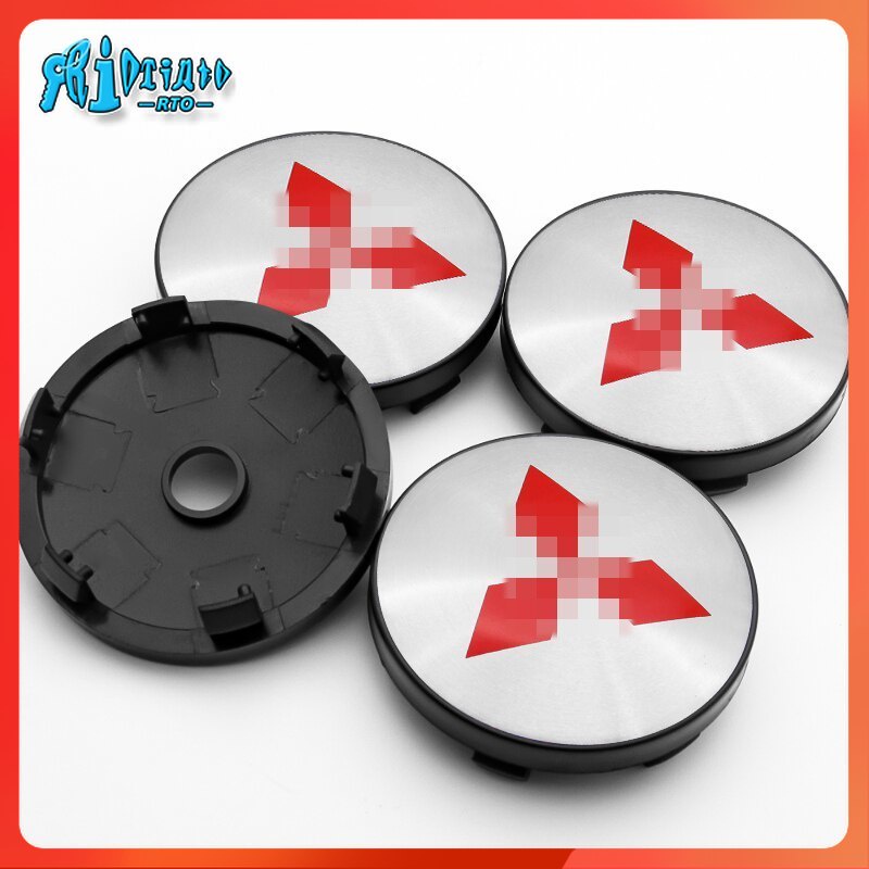 RTO 4Pcs 60mm Car Wheel Center Rim Hub Caps Cover Trim For Mitsubishi ...