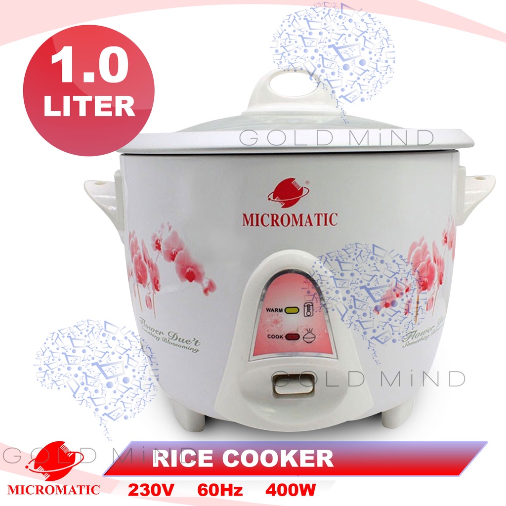 Micromatic Rice Cooker 1 Liter 400W (5 cups) Gold Mind Everyday Low