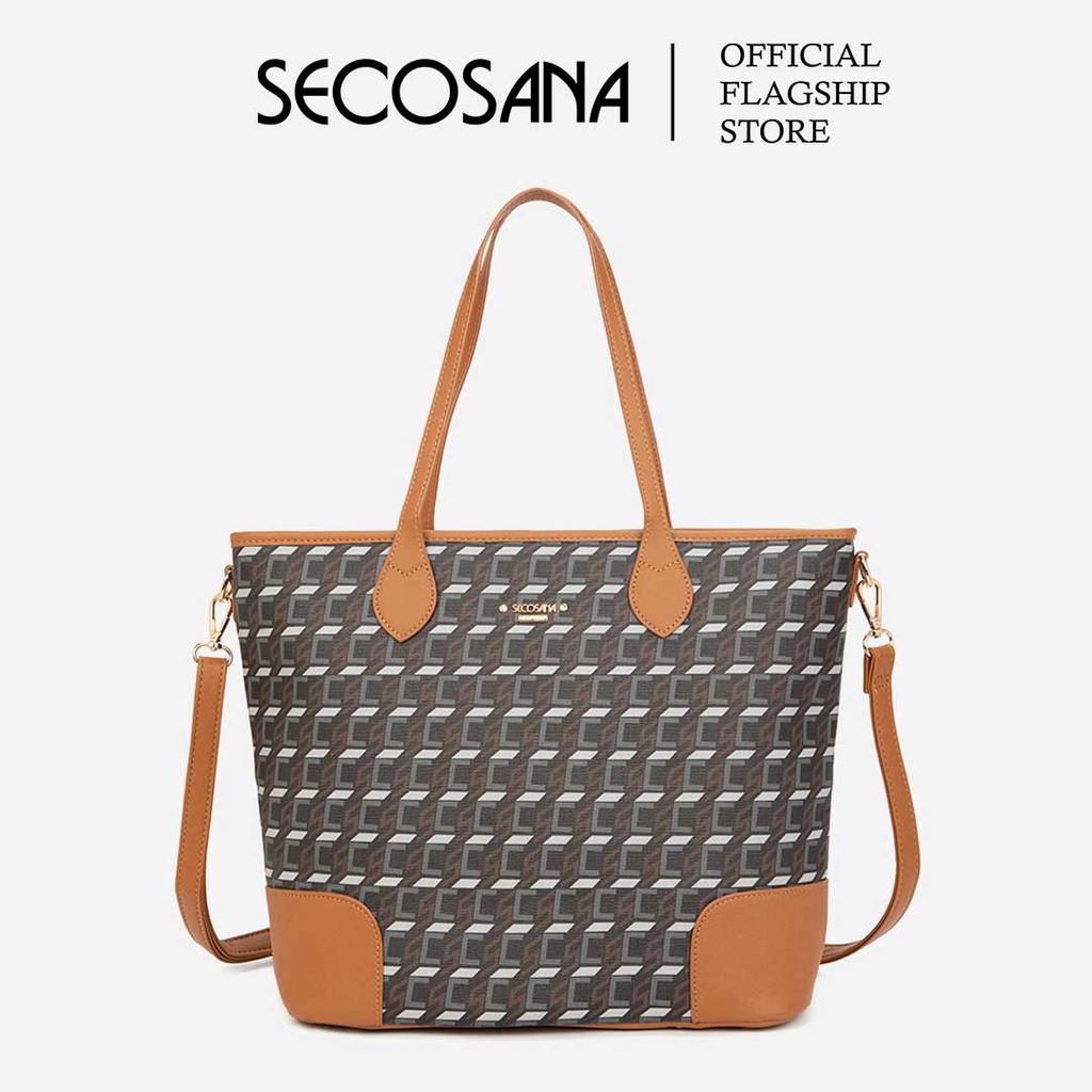 SECOSANA Jayenila Monogram Tote Bag Shopee Philippines