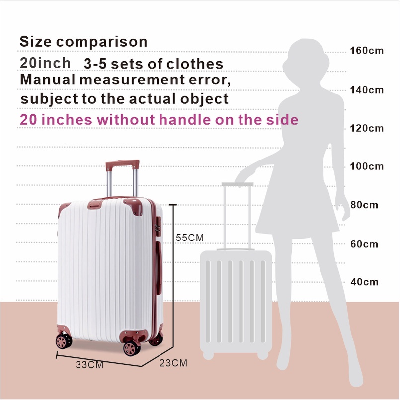 New Hot Suitcase Travel Rolling Luggage on Wheels 20 Inch 24 Inch Cabin ...