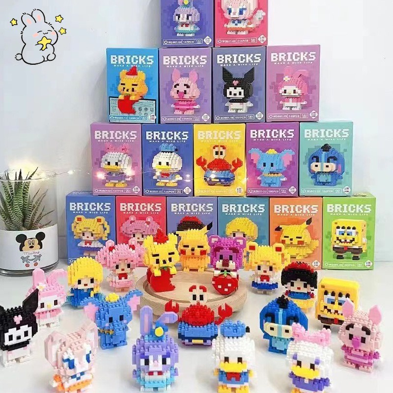 【50 Models】DIY Mini Building Block Character Model Nano Block Cartoon ...