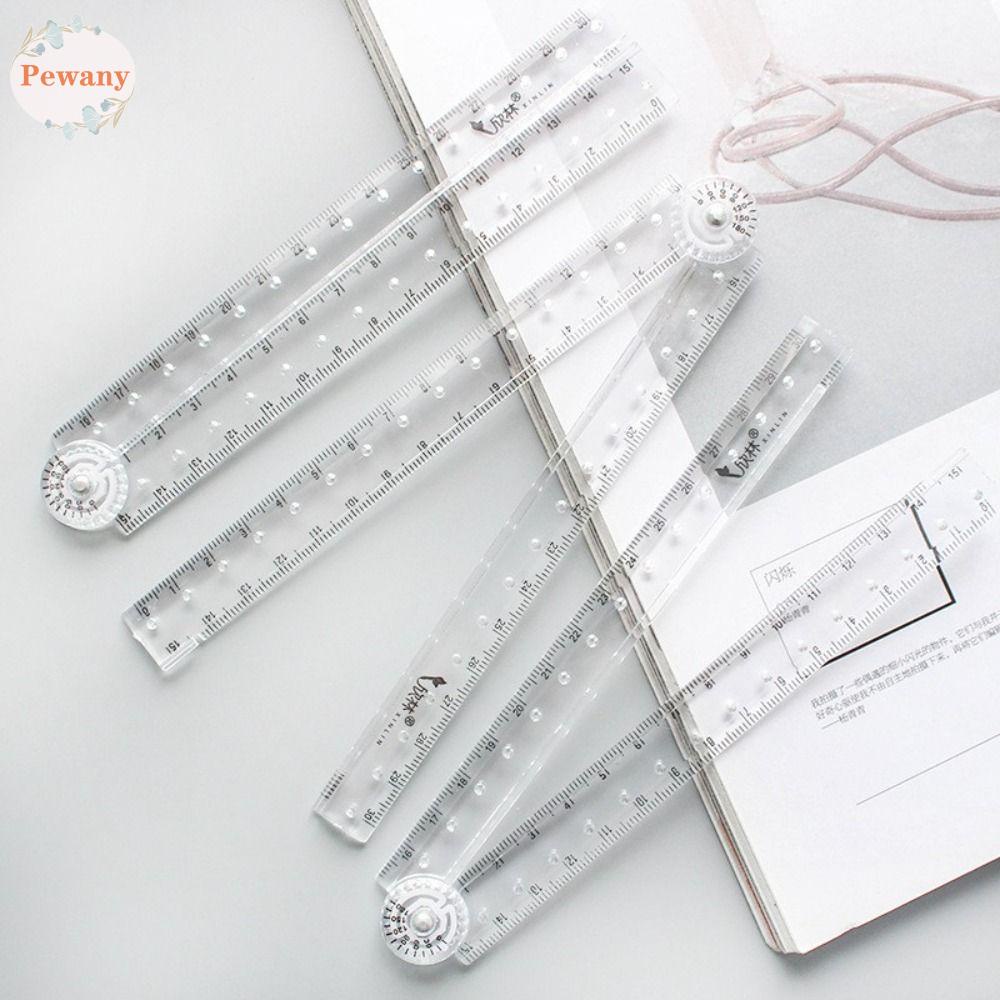 PEWANYZZ Clear Folding Ruler Minimalist Acrylic Designer Artist Student ...