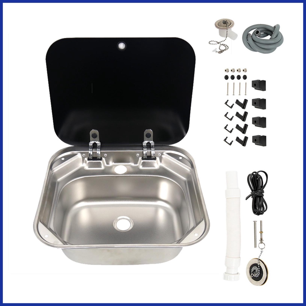 Small RV Sink Stainless Steel Hand Wash Basin Sink Caravan Van Camper