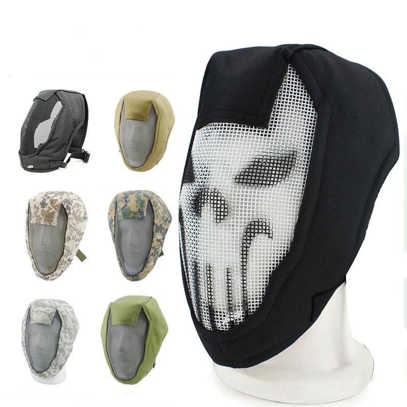 V3 Fencing Full Face Tactical Mask Metal Steel Mesh Protective Helmet ...